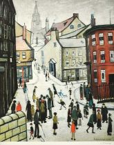 After Laurence Stephen Lowry RBA, RA (1887-1976) "Berwick-on-Tweed" Signed, with the blindstamp