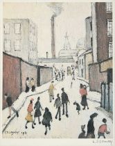 After Laurence Stephen Lowry RBA, RA (1887-1976) ''Street Scene'' Signed, with the blindstamp for