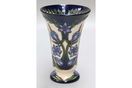 Modern Moorcroft Pottery: "Persephone" Pattern Vase, by Nicola Slaney, numbered 252, 20.5cm high, " - Image 4 of 5