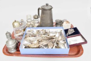 A Collection of Assorted George III and Later Silver Flatware, various patterns, weight of silver