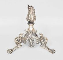 A Victorian Silver Stand for a Vase, Makers Mark, T.W, Birmingham, 1862, with three claw feet and