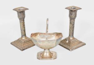 A Pair of Victorian Silver Candlesticks, by Hawksworth, Eyre and Co. Ltd., Sheffield, One 1898 and