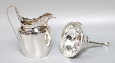 A George III Silver Cream-Jug and an Elizabeth II Silver Wine-Funnel, The Cream-Jug by Crispin