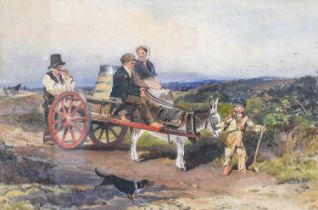 British School (19th Century) "Bit o'Blarney" With inscribed label verso, watercolour, 37cm by 55.