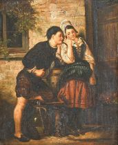 Continental School (19th century) Sweet Nothings Oil on metal, together with two further