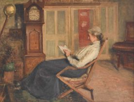 Isa Jopling (1851-1926) "A Quiet Read" Indistinctly signed, oil on canvas, 44cm by 59cm