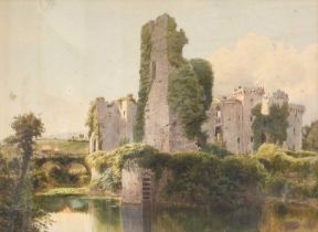 James Waite (19th Century) "Raglan Castle" Signed and dated 1876, watercolour, 48cm by 67cm