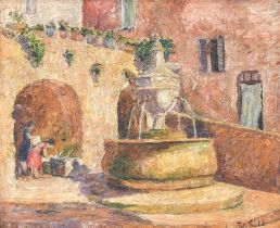 Charlotte "Toty" Fauchet (20th Century) Lavoir Signed, oil on canvas, together with a further