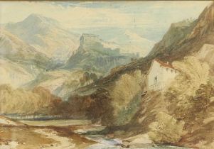 James Duffield Harding RWS (1798-1863) Alpine landscape (reputedly 1870) Watercolour, 13.5cm by 19cm