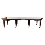 A William IV Mahogany Extending Dining Table, 2nd quarter 19th century, of D-shape form with three