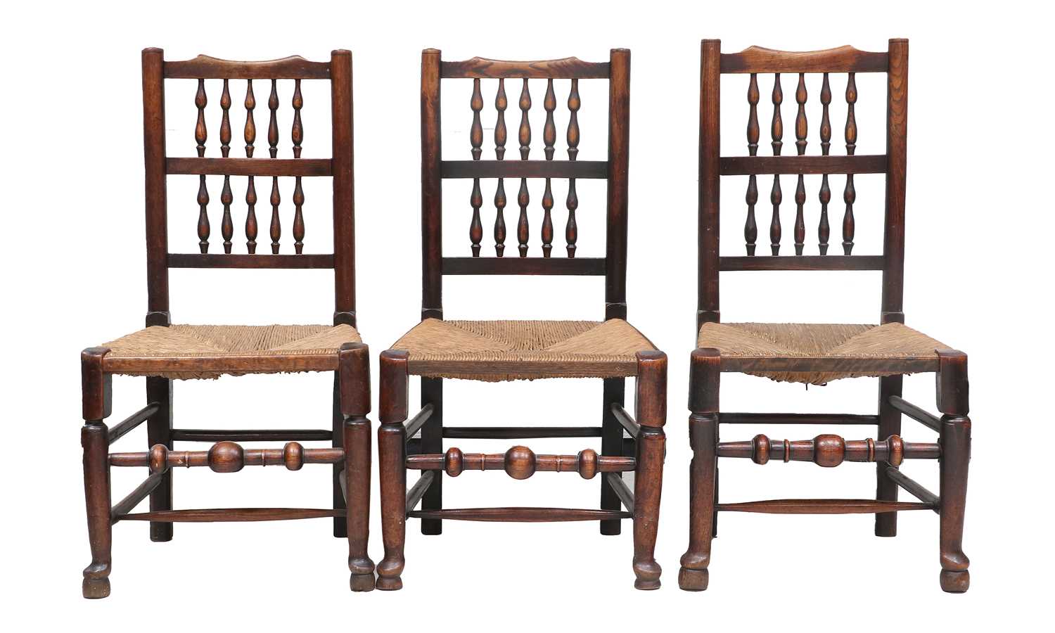 A Solid Oak Refectory-Style Dining Table, 20th century, the rectangular top above trestle end - Image 6 of 6