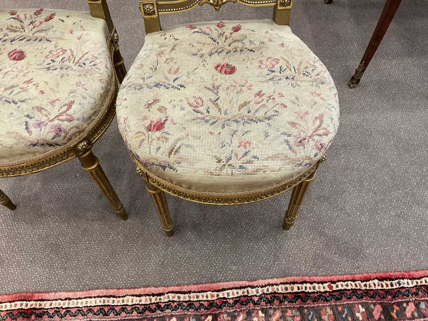 A Pair of Late 19th Century Giltwood Side Chairs, labelled Le Garde Meuble Public, Bedel & Co, - Image 3 of 8
