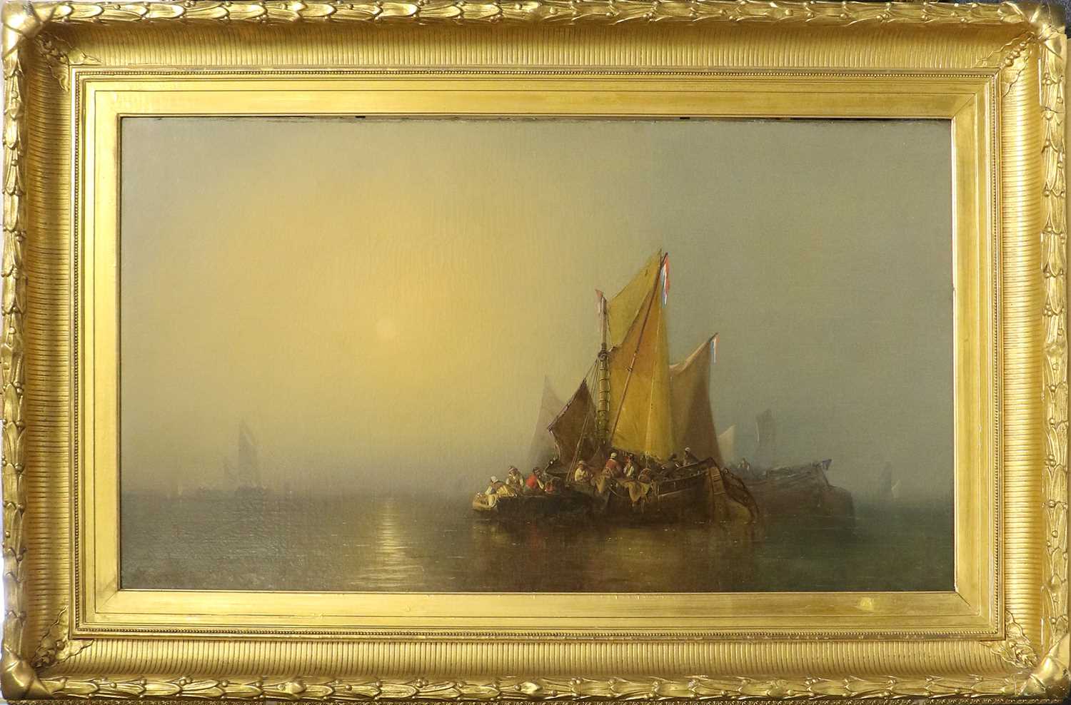 British School (Later 19th Century) Fishing boats in a calm at dusk Indistinctly signed C W - Image 2 of 34