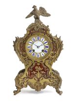 A French Gilt Metal and Tortoiseshell "Boulle" Striking Mantel Clock, retailed by Payne & Cie,