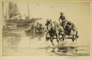 Arthur John Trevor Briscoe RE (1873-1943) "The Shadow of the Mainsail" Signed in pencil, black and
