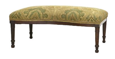 A Late George III Mahogany-Framed Serpentine-Shape Footstool, early 19th century, recovered in
