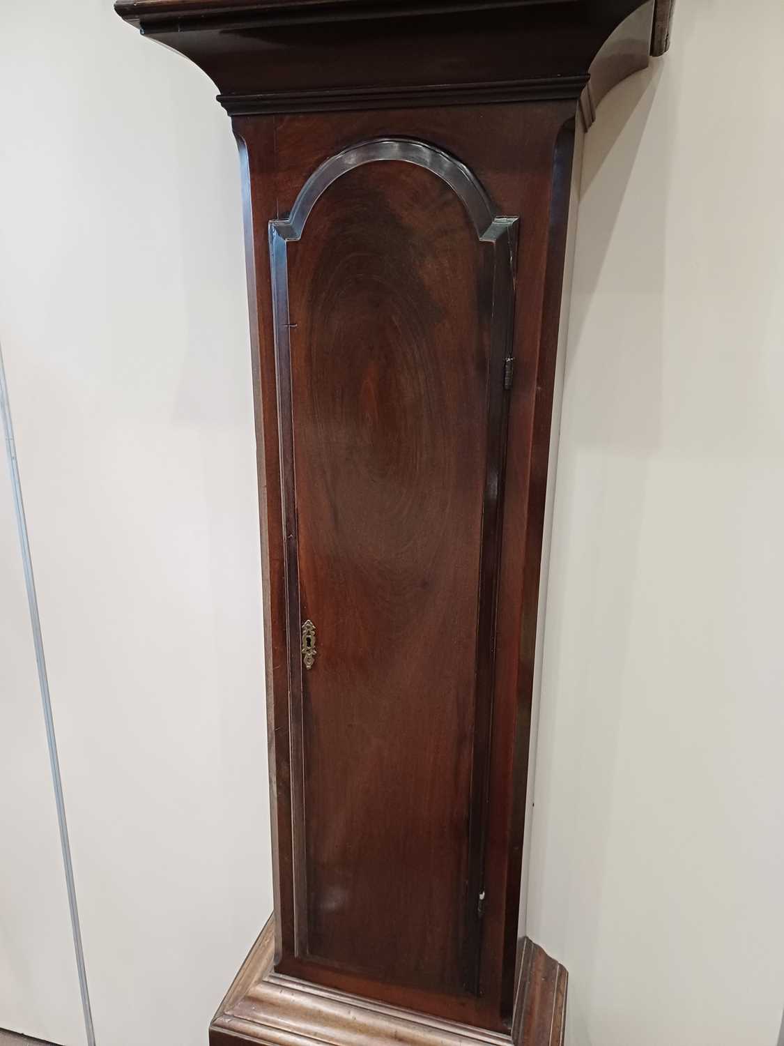 A Mahogany Eight Day Longcase Clock, swan neck pediment with carved borders, carved wooden - Image 10 of 20