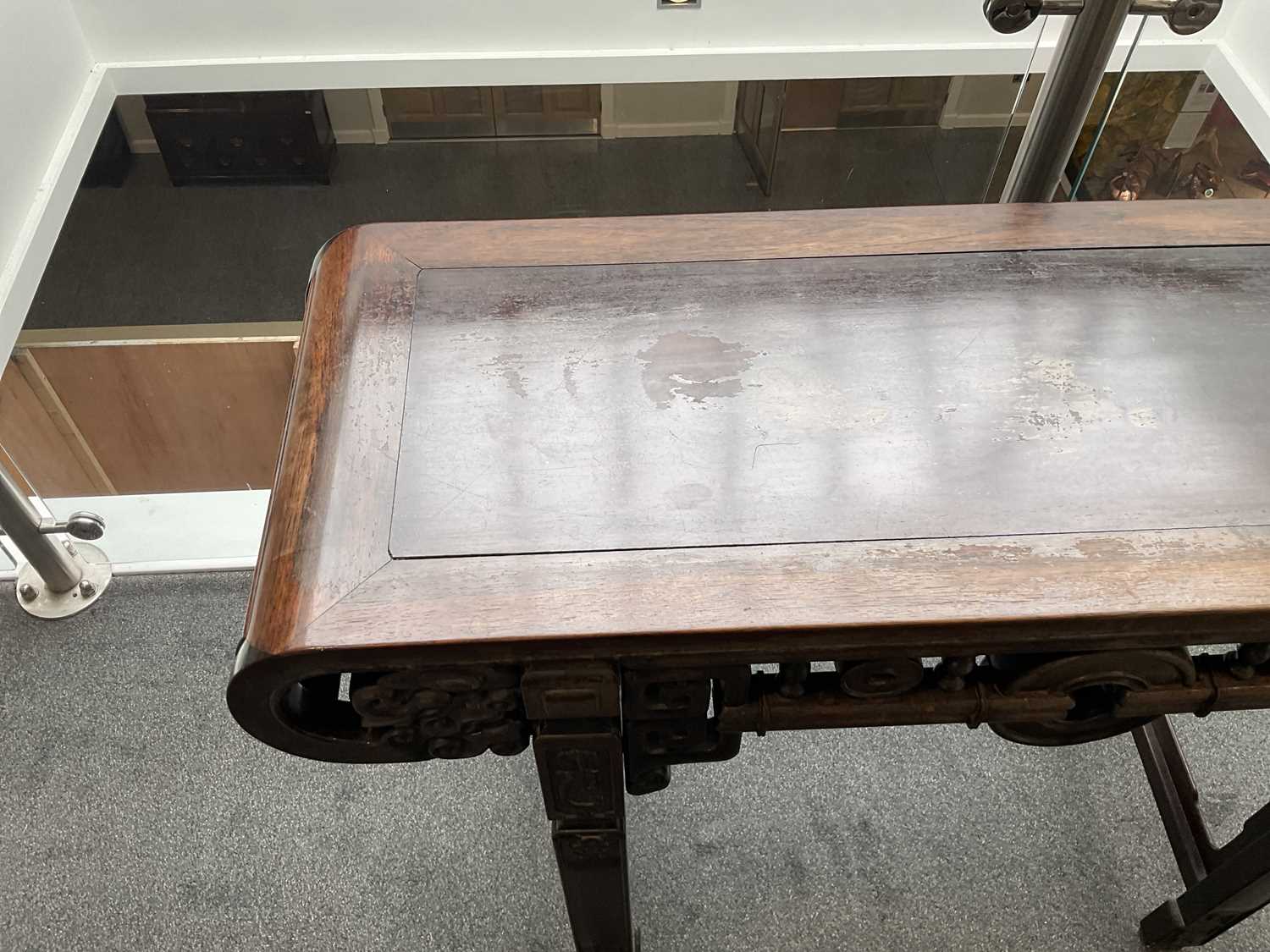 A Late 19th Century Chinese Hardwood Altar Table, of scrolled rectangular form, the moulded top - Image 3 of 7