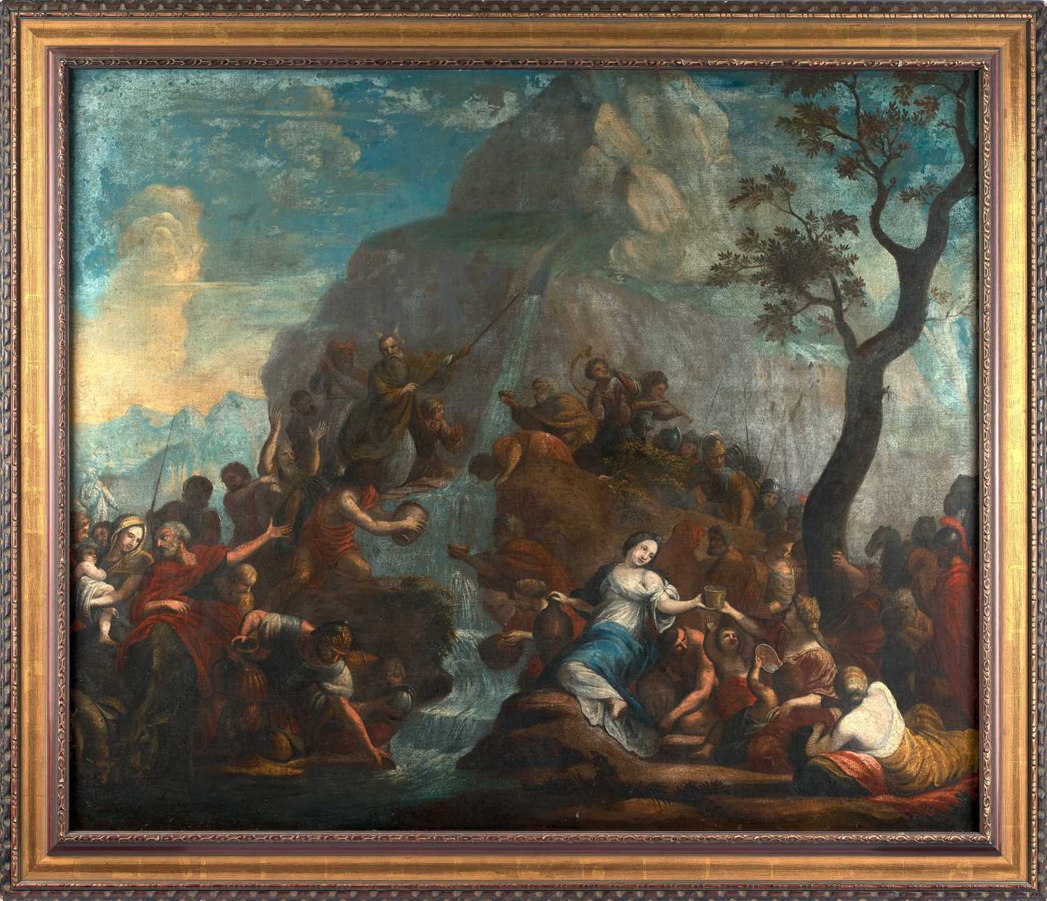 Continental School (18th century) Moses Striking the Rock Oil on canvas,117cm by 139cm An old lining - Image 2 of 16
