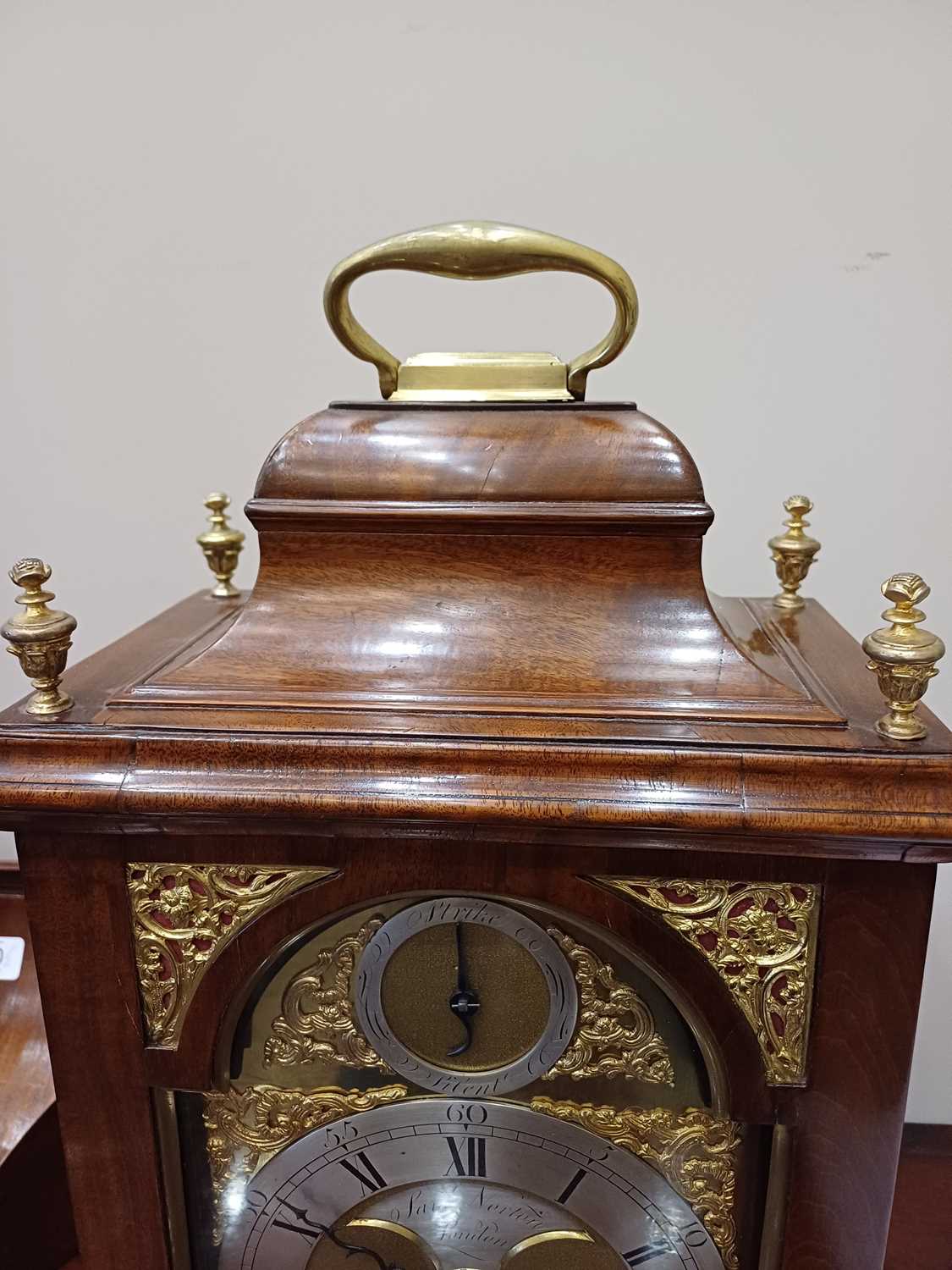 A Mahogany Striking Table Clock, signed Saml Norton, London, circa 1770, inverted bell top case with - Image 15 of 21