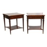 A Pair of Reproduction Mahogany and Crossbanded Lamp Tables, possibly by Maitland & Smith, with a