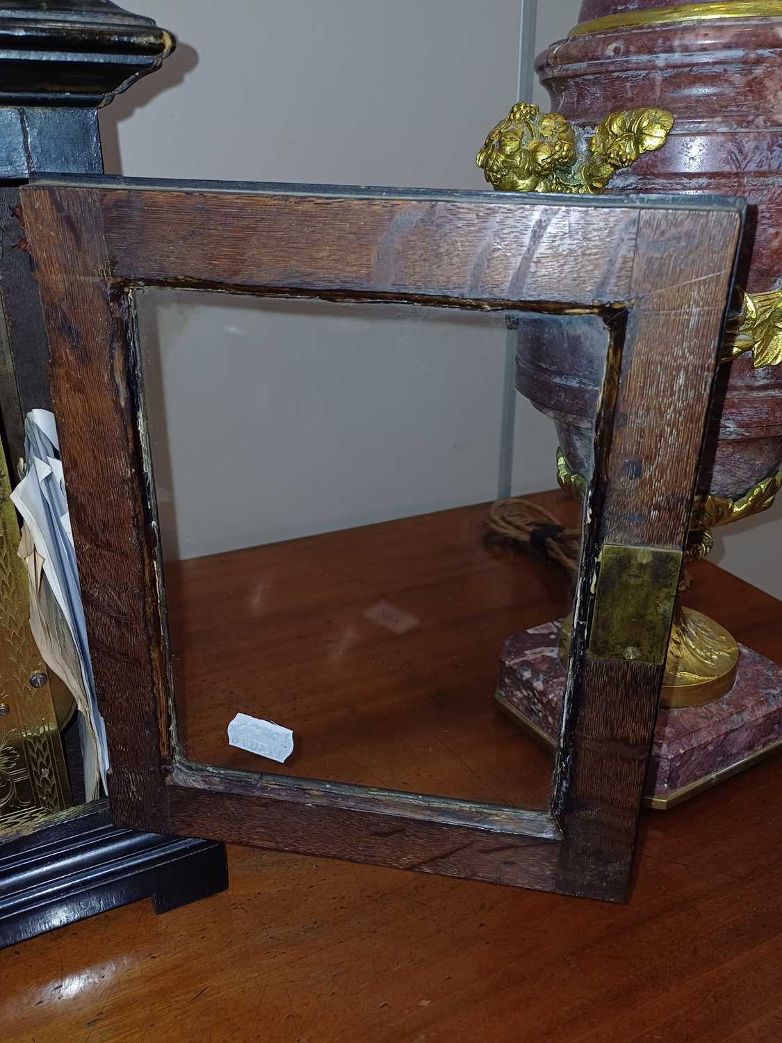 An Ebonised Chiming Table Clock, signed W Tomlinson, London, early 18th century, inverted bell top - Bild 12 aus 25