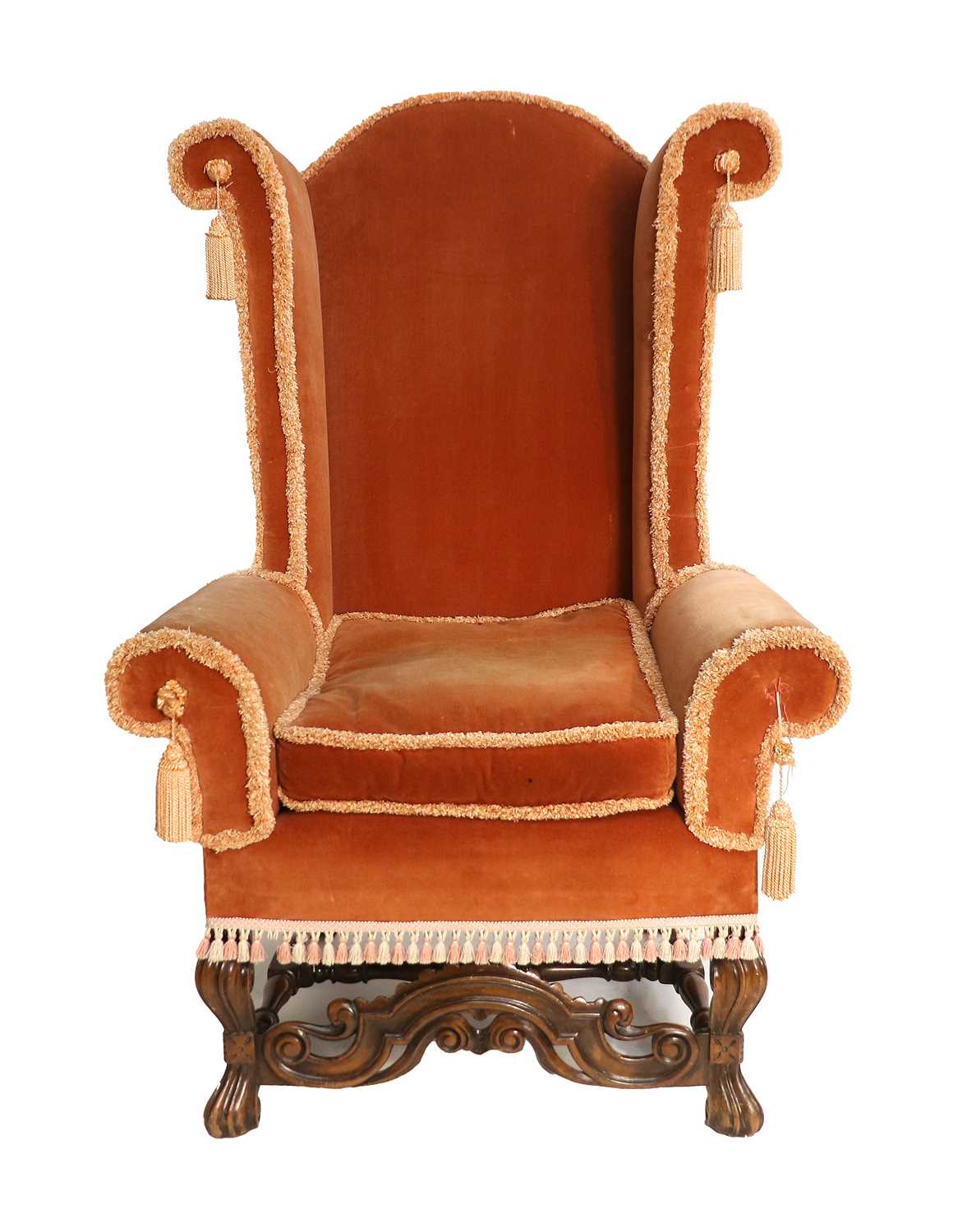 A William & Mary-Style Walnut-Framed Armchair, late 19th/early 20th century, recovered in pink - Image 2 of 10