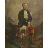 Alfred Egerton Cooper (1883-1974) Portrait of a gentleman, full-length, wearing dress attire, a kilt