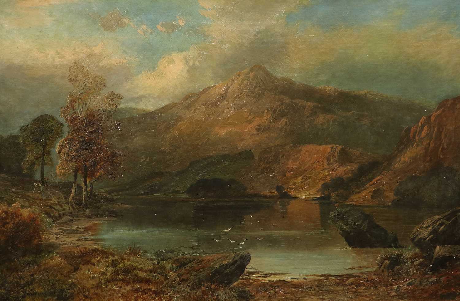 Clarence Roe (1850-1909) "Rydal Water, Westmorland" Signed, inscribed verso, oil on canvas, 54.5cm