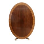 A Reproduction Mahogany, Rosewood-Crossbanded, Boxwood and Ebony-Strung Dining Table, the oval