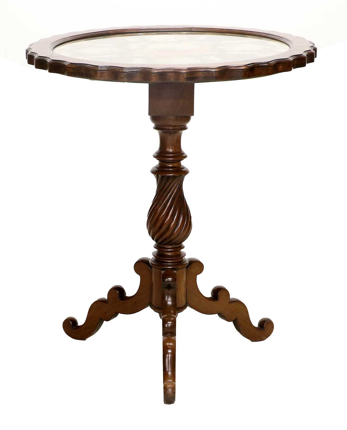 A Dutch Carved Mahogany Circular Tripod Table, 3rd quarter 19th century, the flip top with moulded - Image 2 of 2