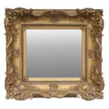 A Victorian Composition Picture Frame now as a Mirror, 3rd quarter 19th century, the later plain
