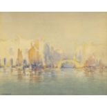 Hirst Walker RBA (1868-1957) "Souvenir of Venice" Signed, with inscribed label verso, watercolour