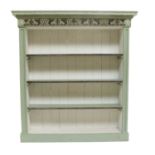 A Victorian Painted Free-Standing Bookcase, in the manner of Robert Adam, late 19th century, the
