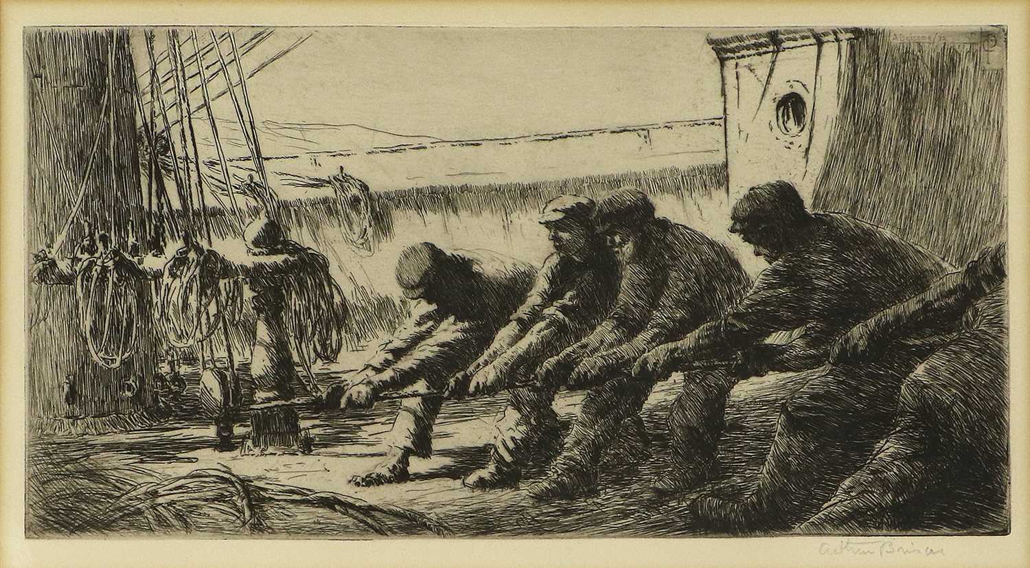 Arthur John Trevor Briscoe RE (1873-1943) "The Shadow of the Mainsail" Signed in pencil, black and - Image 6 of 15