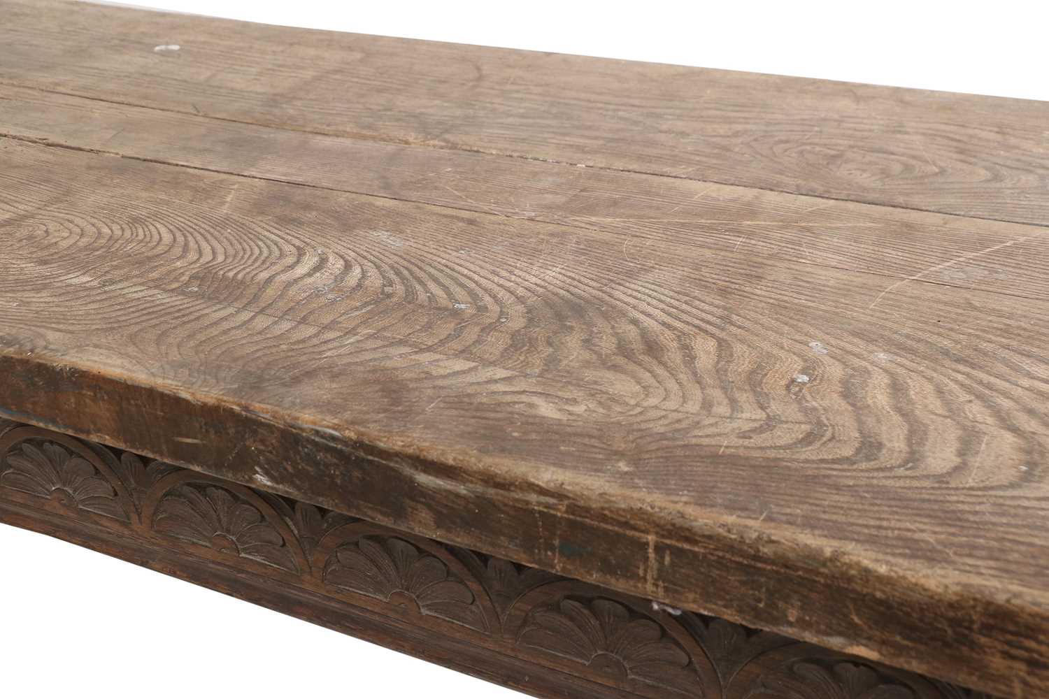 A 17th Century-Style Oak Refectory Dining Table, the rectangular top of three plank construction - Image 2 of 2