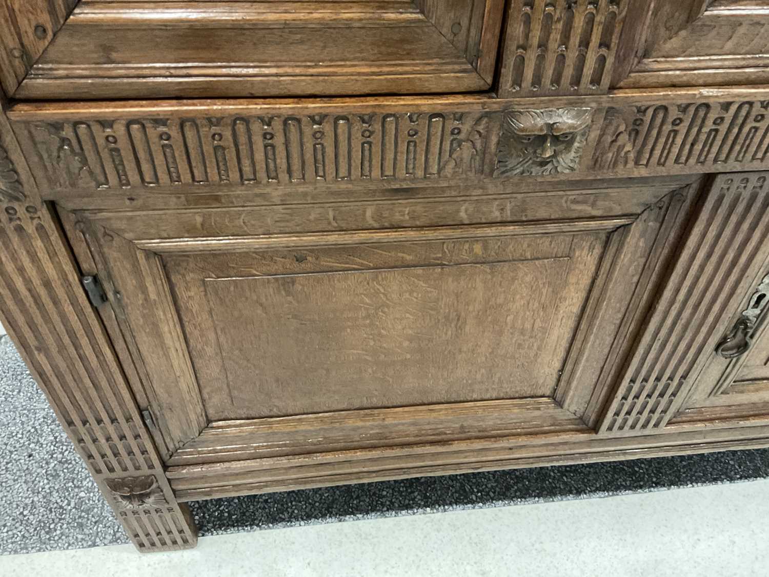 A Late 18th Century Dutch Carved Oak Sideboard, the moulded top above a carved frieze and lion - Image 9 of 10