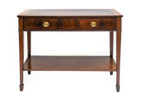 A Victorian Mahogany, Satinwood-Banded and Marquetry-Inlaid Side Table, late 19th century, the