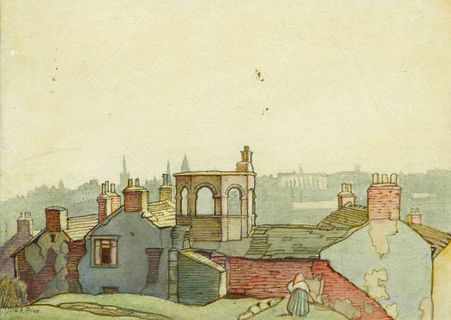 Harry Epworth Allen (1894-1958) "Sheffield from Pitsmoor" Signed, mixed media, together with two - Bild 2 aus 9