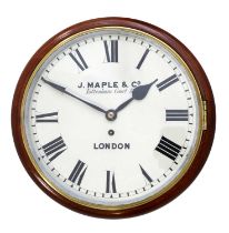 A Mahogany Wall Timepiece, signed J Maple & Co, Tottenham Court Rd, London, circa 1890, case with