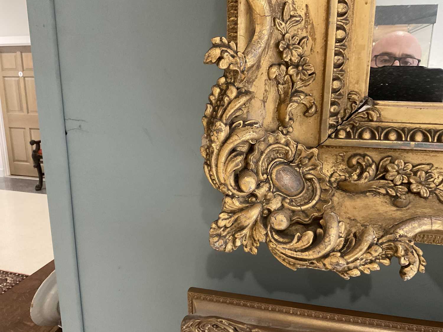 A Victorian Composition Picture Frame now as a Mirror, 3rd quarter 19th century, the later plain - Image 3 of 8