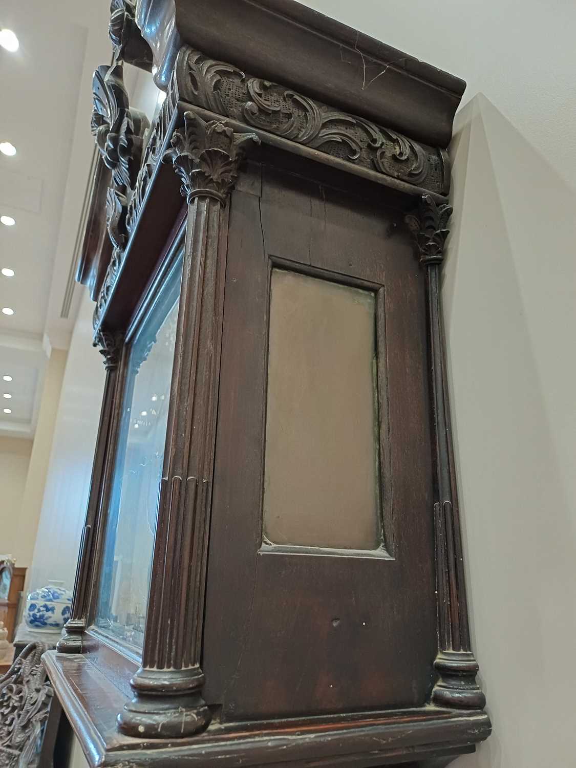 A Mahogany Eight Day Longcase Clock, swan neck pediment with carved borders, carved wooden - Image 11 of 20