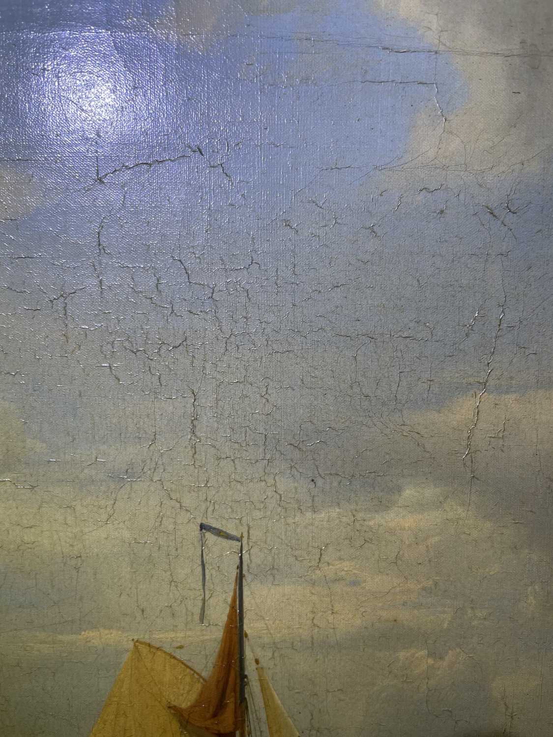Hermanus Koekoek Snr. (1815-1882) Dutch Sailing and fishing boats in an estuary Signed, oil on - Bild 9 aus 9