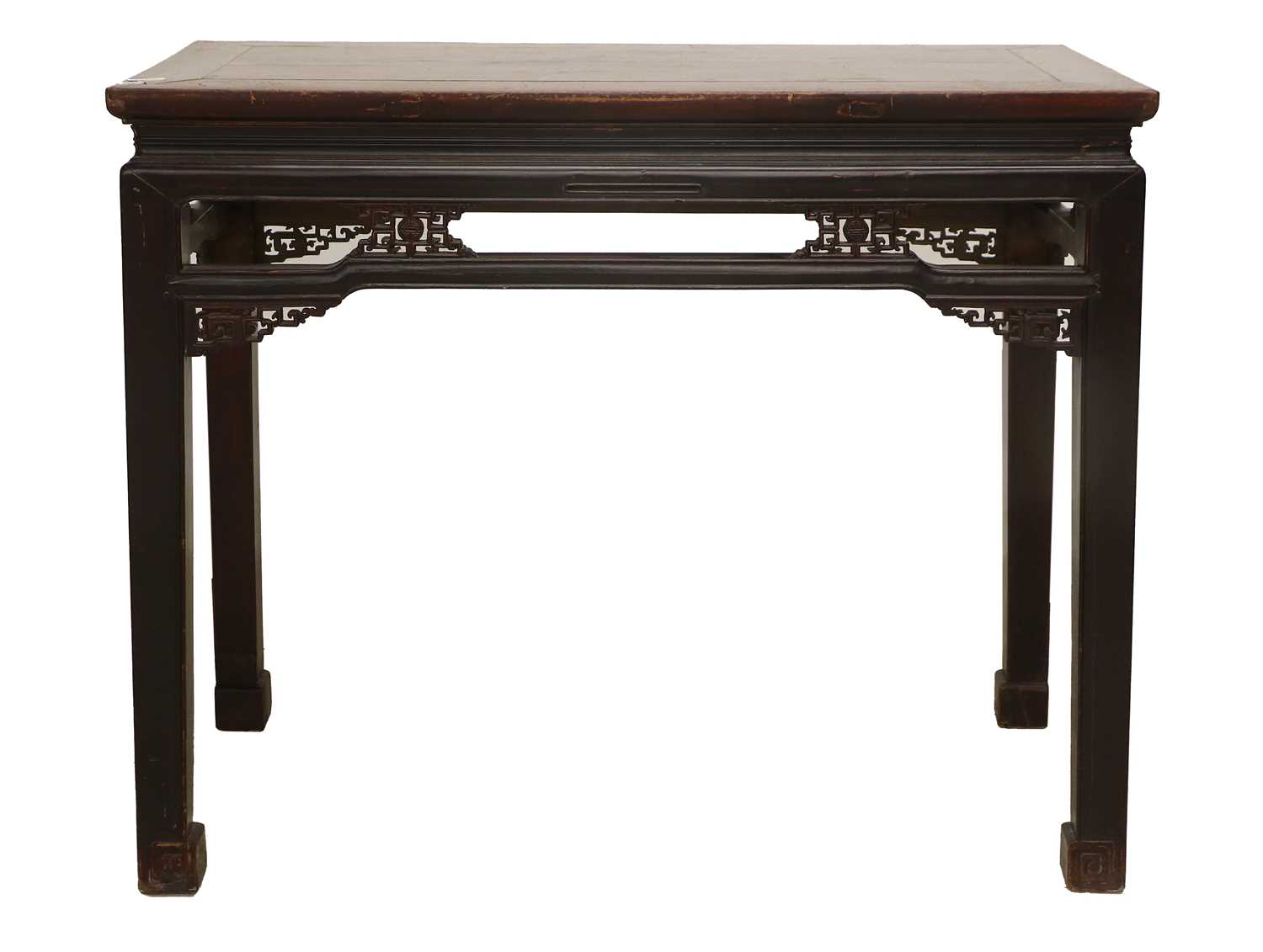 A Late 19th/Early 20th Century Chinese Hardwood Altar Table, the moulded top above humpback - Image 2 of 2