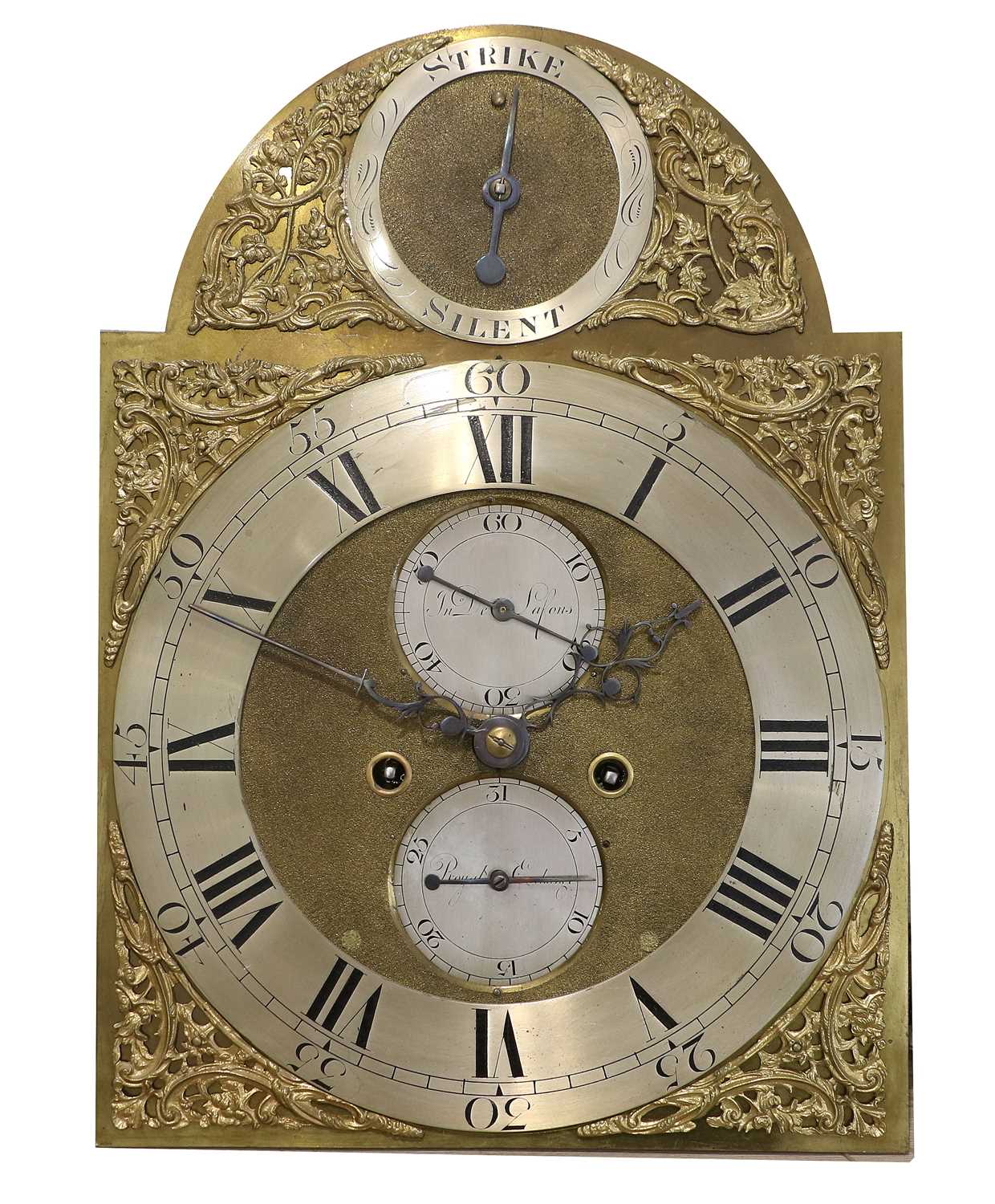 A Mahogany Eight Day Longcase Clock, signed Jno De Lafons, Royal Exchange, circa 1780, arched - Image 3 of 3