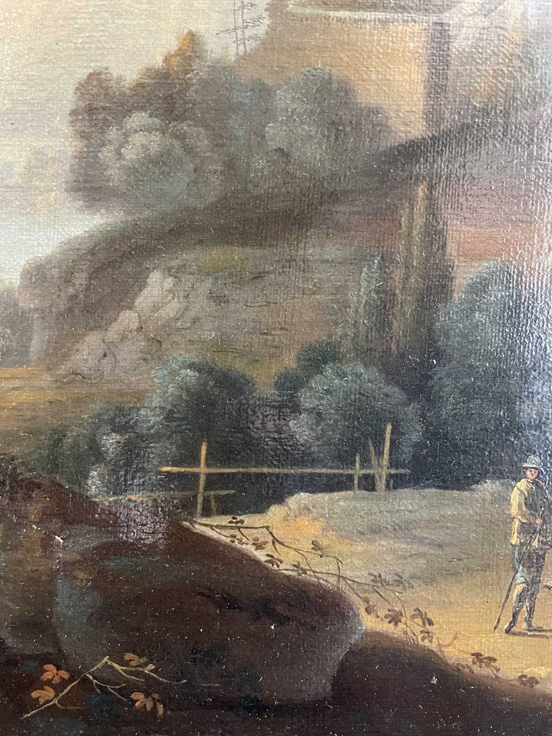 Follower of Johann Christian Vollerdt (18th Century) German Rhineland landscape with figures on a - Image 25 of 25