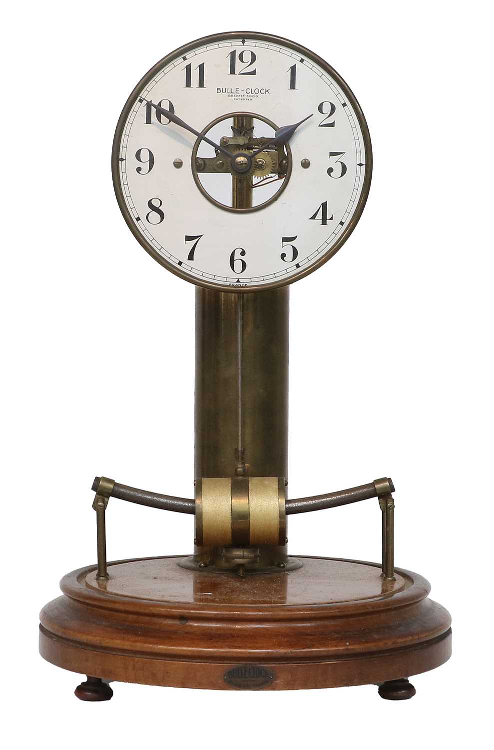 A Bulle Electric Mantel Timepiece, signed Bulle Clock, Early 20th Century, ebonised circular - Image 3 of 4