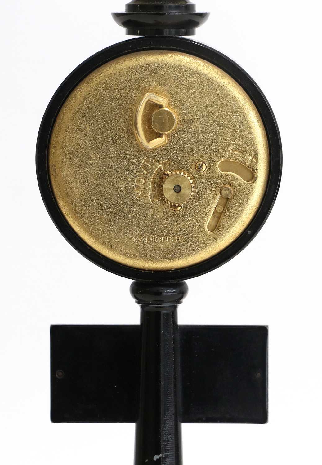A Novelty Lamp Post Form "Rue De La Paix" Desk Timepiece, signed Jaeger, 1960's, lamp post form - Bild 2 aus 3