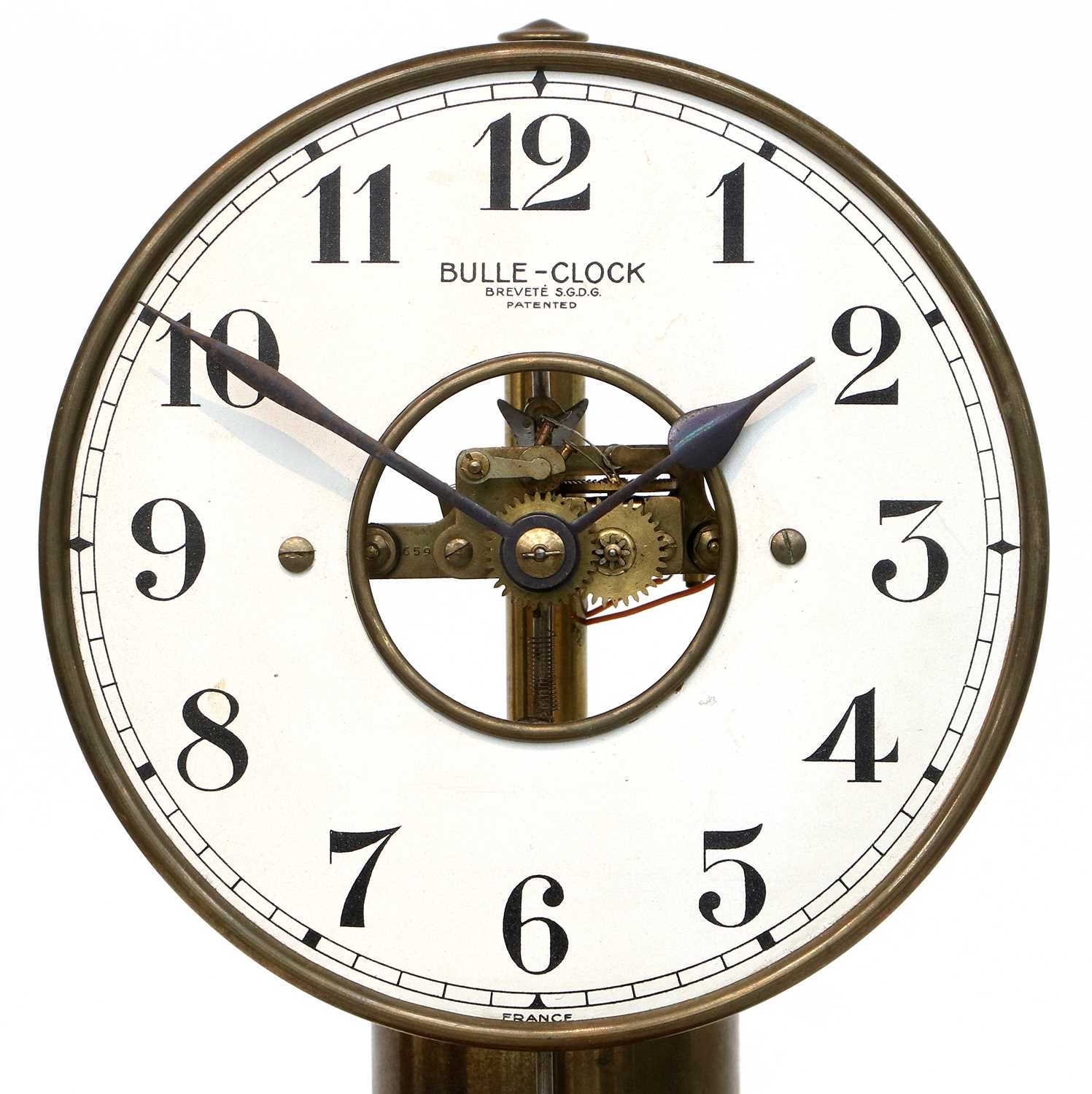 A Bulle Electric Mantel Timepiece, signed Bulle Clock, Early 20th Century, ebonised circular - Image 4 of 4