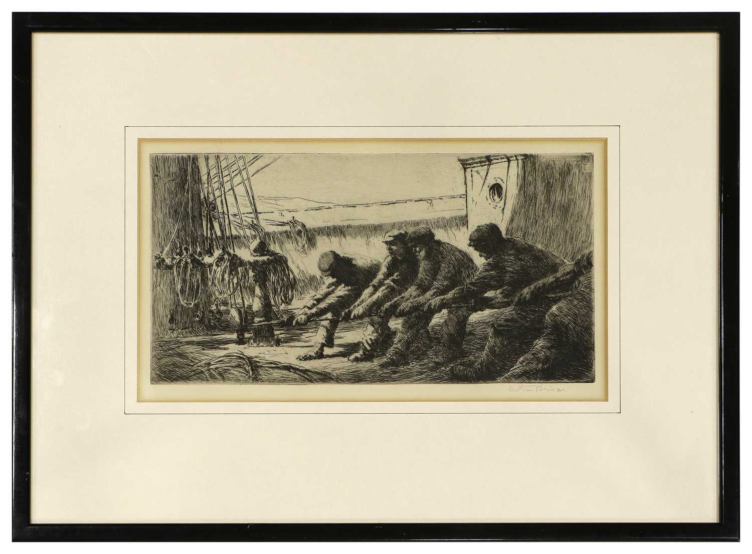 Arthur John Trevor Briscoe RE (1873-1943) "The Shadow of the Mainsail" Signed in pencil, black and - Image 5 of 15